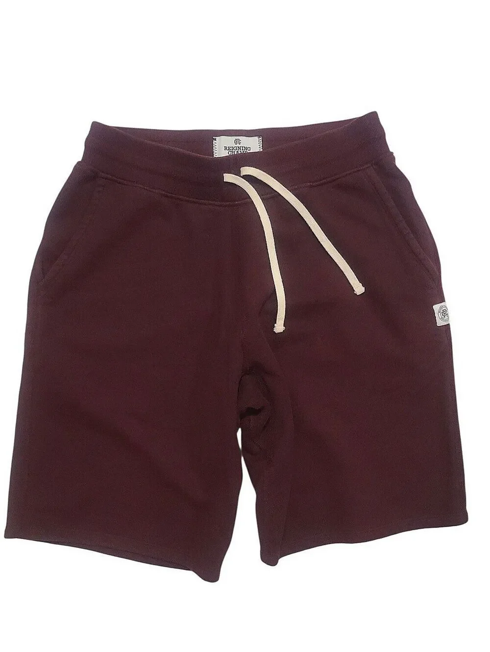 Reigning Champ Men's Burgundy Cotton Sweat Shorts Drawstring Athletic Casual